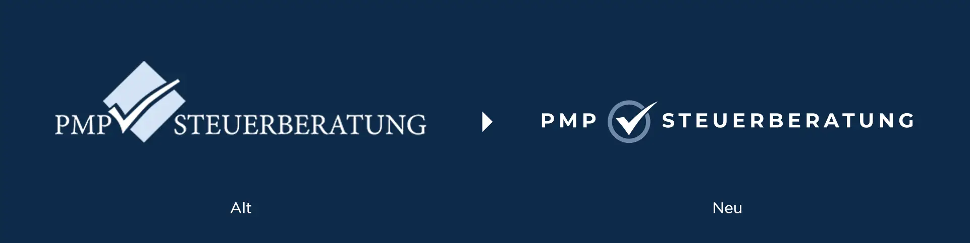 Altes und neues Logo von PMP Steuerberatung